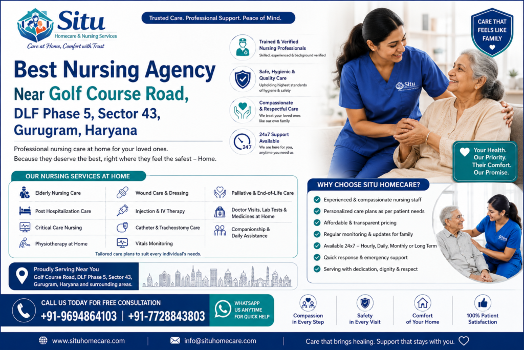 Best nursing agency near Golf Course Road, DLF Phase 5, Sector 43, Gurugram, Haryana