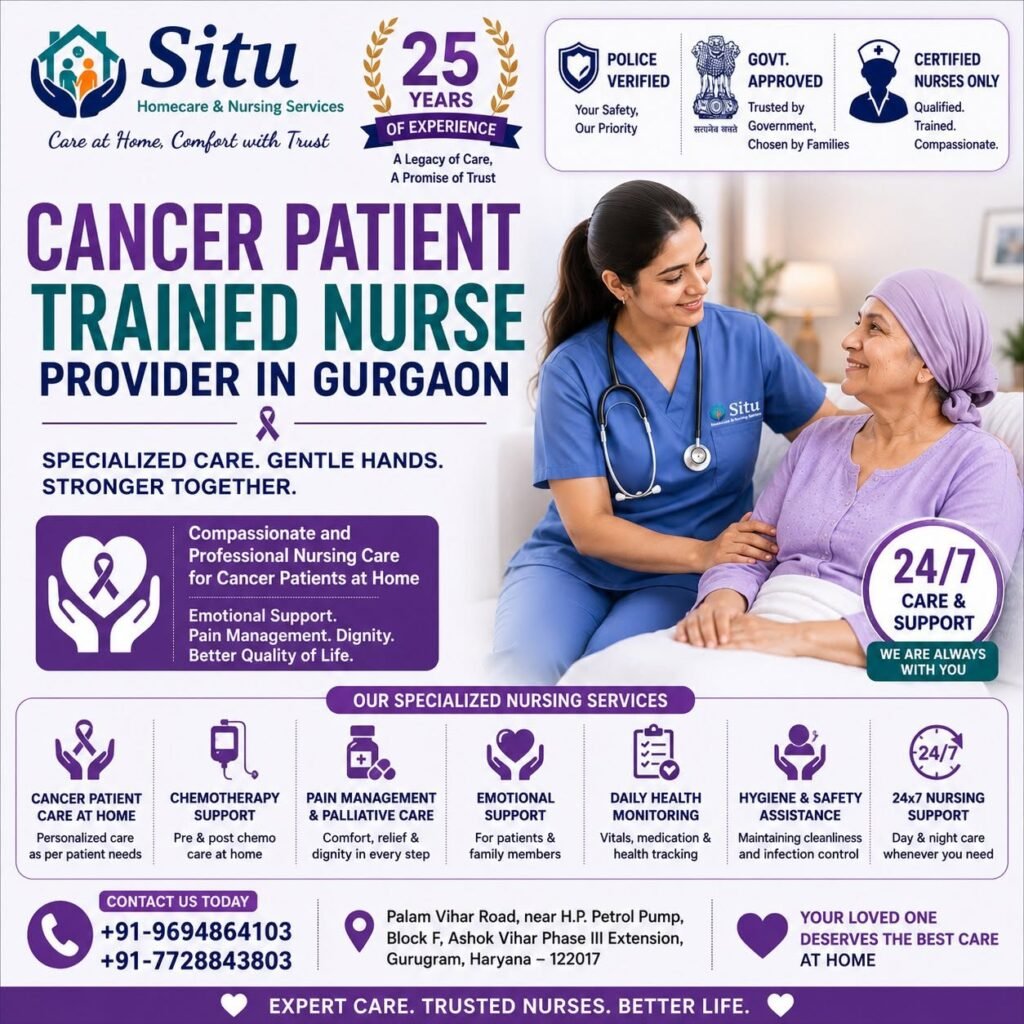Cancer Patient Trained Nurse Provider in Gurgaon